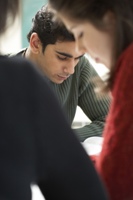 Photo of college students studying